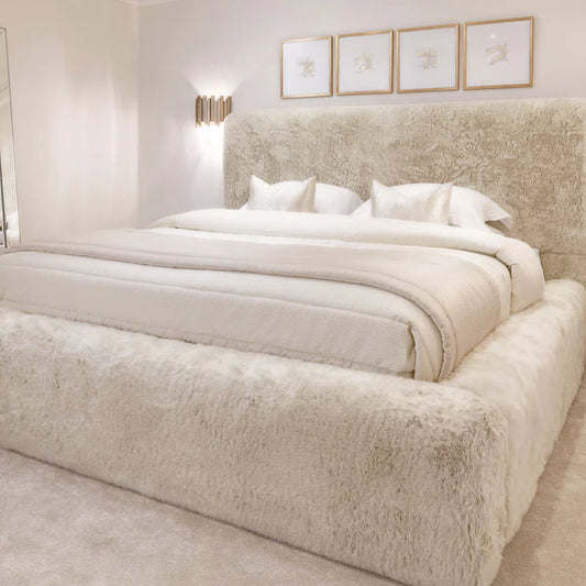 Arctic Luxury Cream Chunky Faux Fur Bed