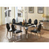 Arriana Marble Dining Table with Stainless Steel Base - luxury dining furniture