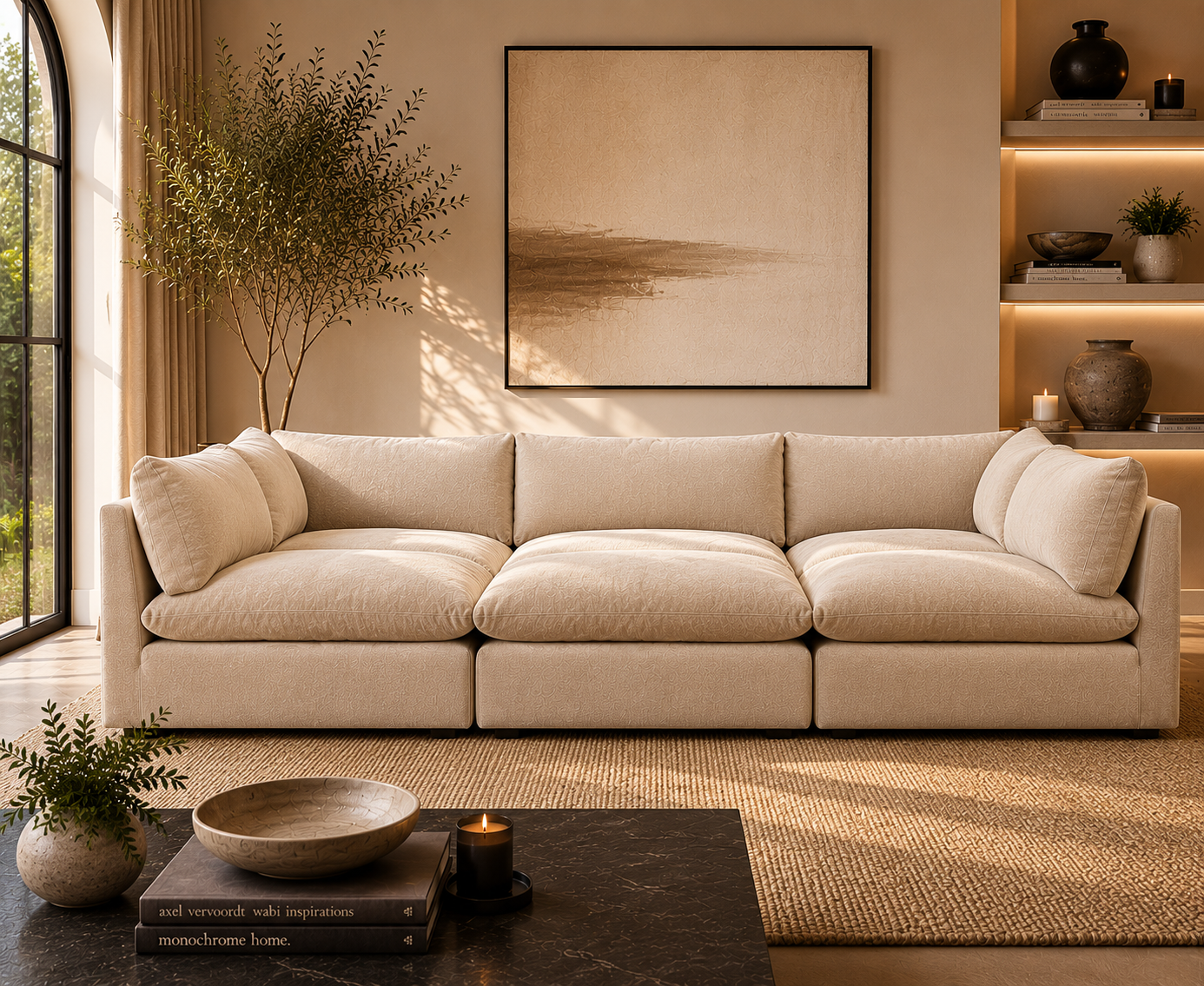 Arlo Feather6-Piece Pit Sectional Cinema Sofa
