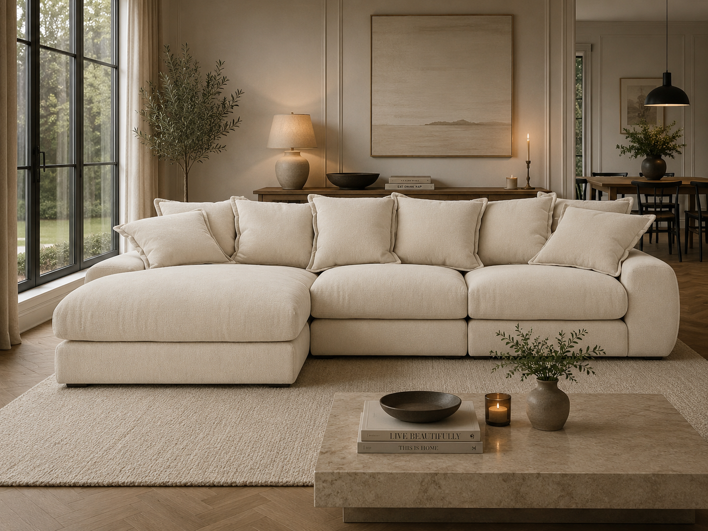 Milo Modular Left Hand Large Chaise Sofa