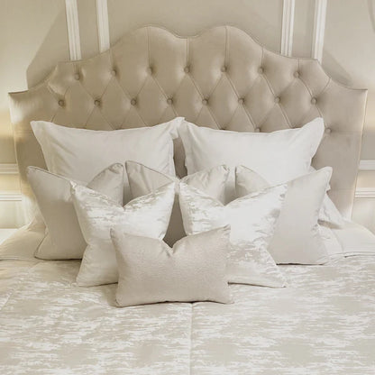 Belvoir Vanilla Velvet Classic Curved  Ottoman Storage Bed