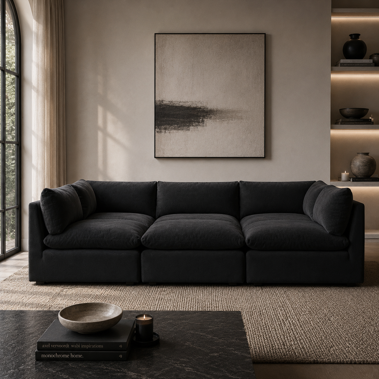 Arlo Feather6-Piece Pit Sectional Cinema Sofa