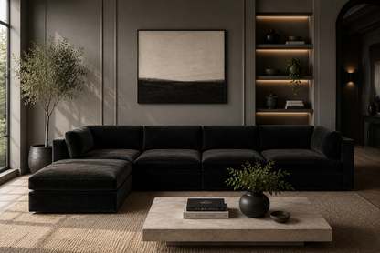 Belva 4 Seater Modular Sofa with Storage Ottoman
