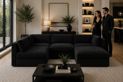 Belva Modular L-Shape With Storage Ottoman