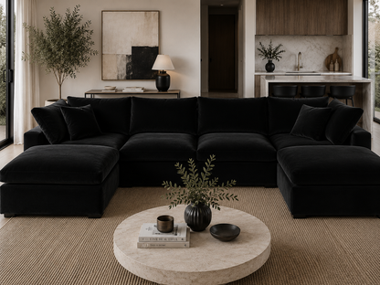 Lunara Cloud XL U Shape Sofa With Two Stools