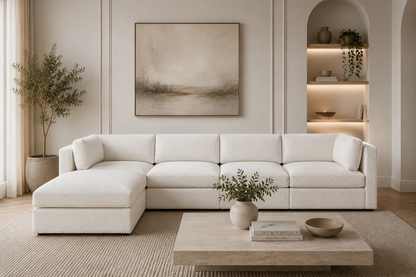 Belva 4 Seater Modular Sofa with Storage Ottoman