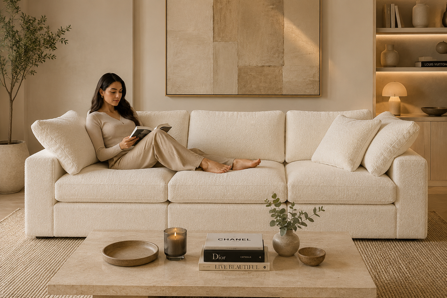 Lunara Cloud 3 Piece Modular Sofa