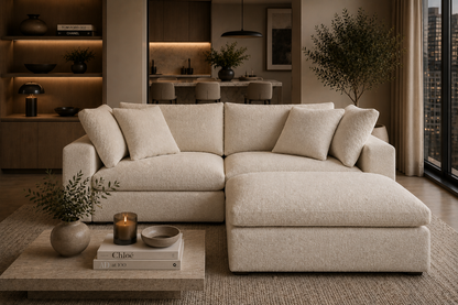 Lunara Cloud 2 Piece Sofa With Footstool