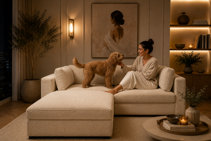 Belva 2 Seater Modular Sofa with Storage Ottoman