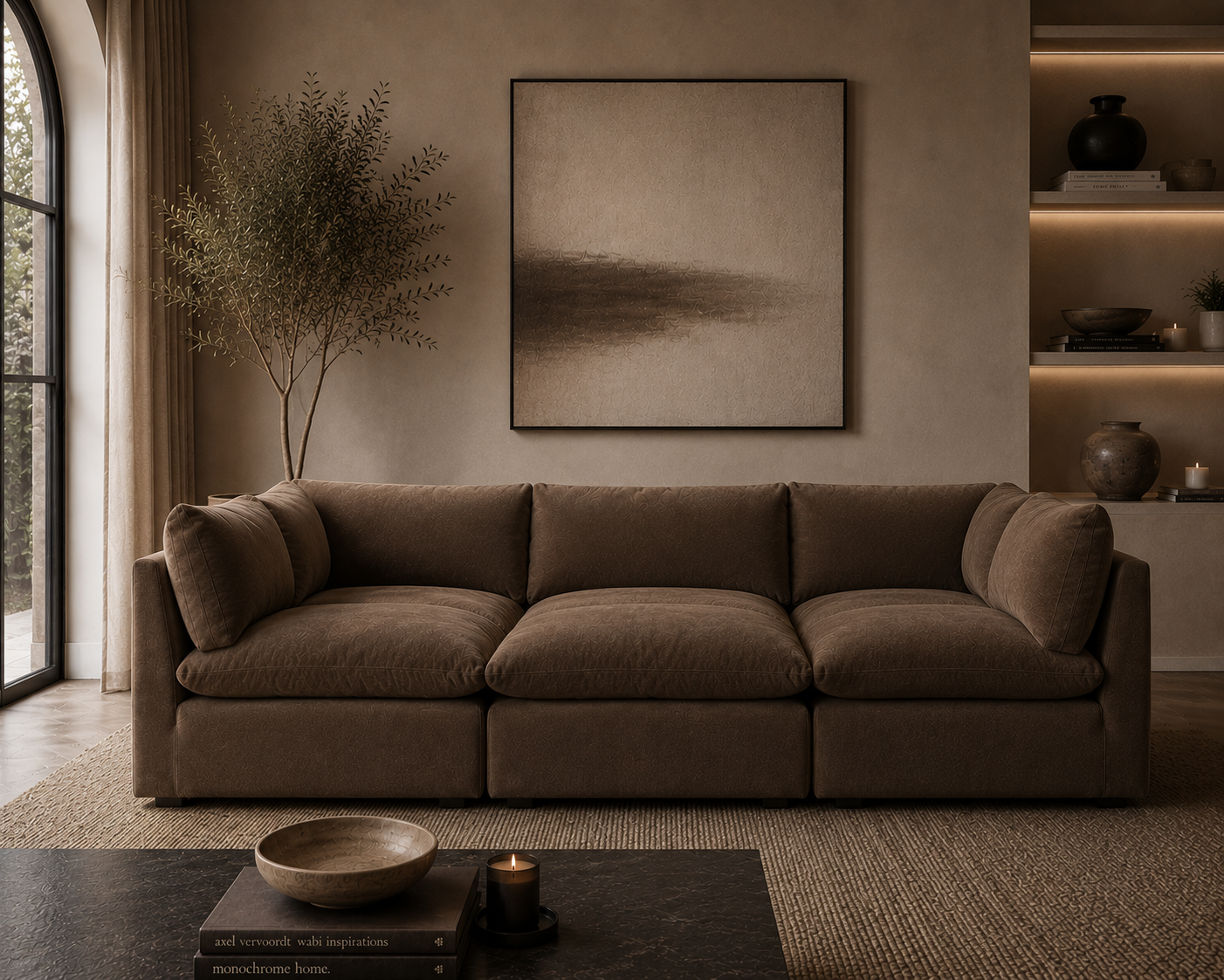 Arlo Feather6-Piece Pit Sectional Cinema Sofa