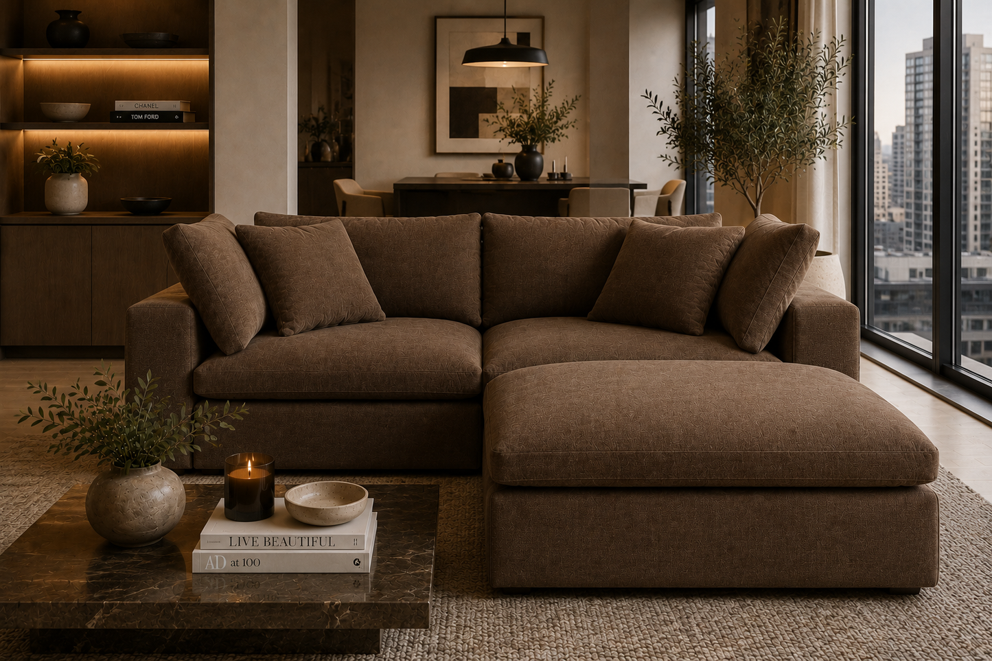 Lunara Cloud 2 Piece Sofa With Footstool