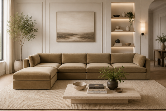 Belva 4 Seater Modular Sofa with Storage Ottoman