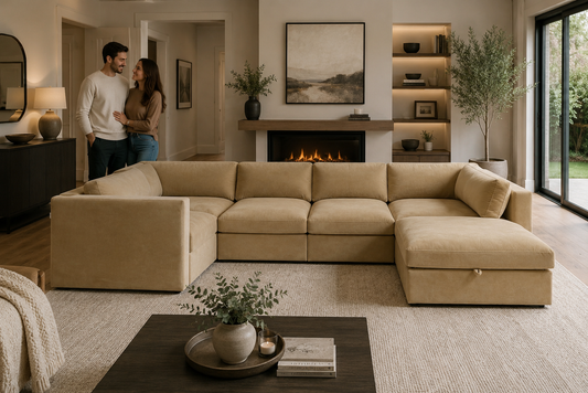 Belva Modular Grand Corner + Storage Ottoman Sofa