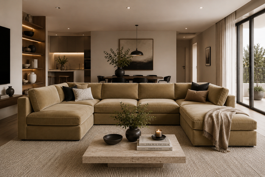 Belva U Shape Modular Sofa with Storage