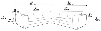 Spanish Reversible Plush Corner Sofa
