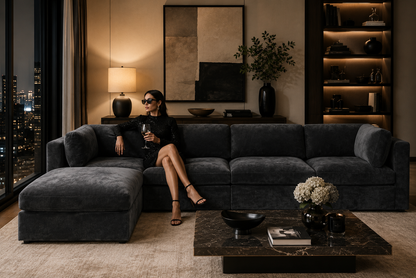 Belva 4 Seater Modular Sofa with Storage Ottoman