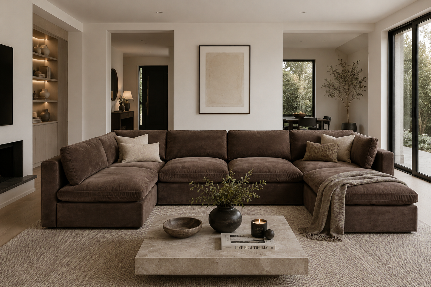 Belva U Shape Modular Sofa with Storage