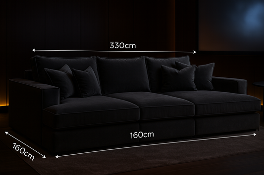 Oscar Luxury Slate Cinema Sofa – Foam Filling