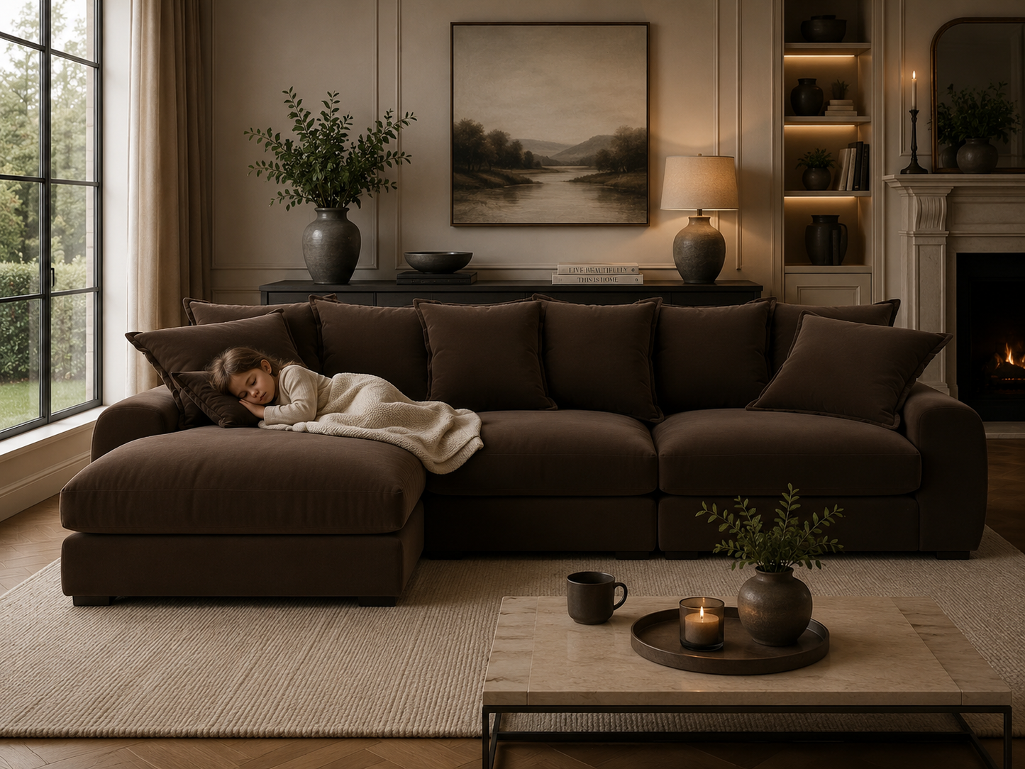 Milo Modular Left Hand Large Chaise Sofa