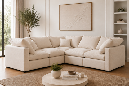 Madrid Modular Slim Medium Corner Feather Sofa - luxury velvet corner sofa by Vogue Vocus view 6