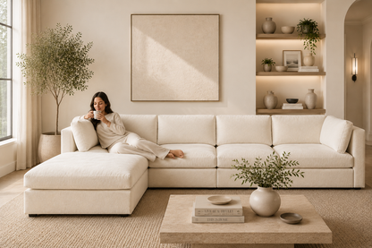 Belva 4 Seater Modular Sofa with Storage Ottoman