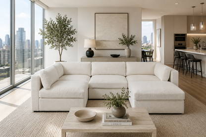 Belva Modular L-Shape With Storage Ottoman