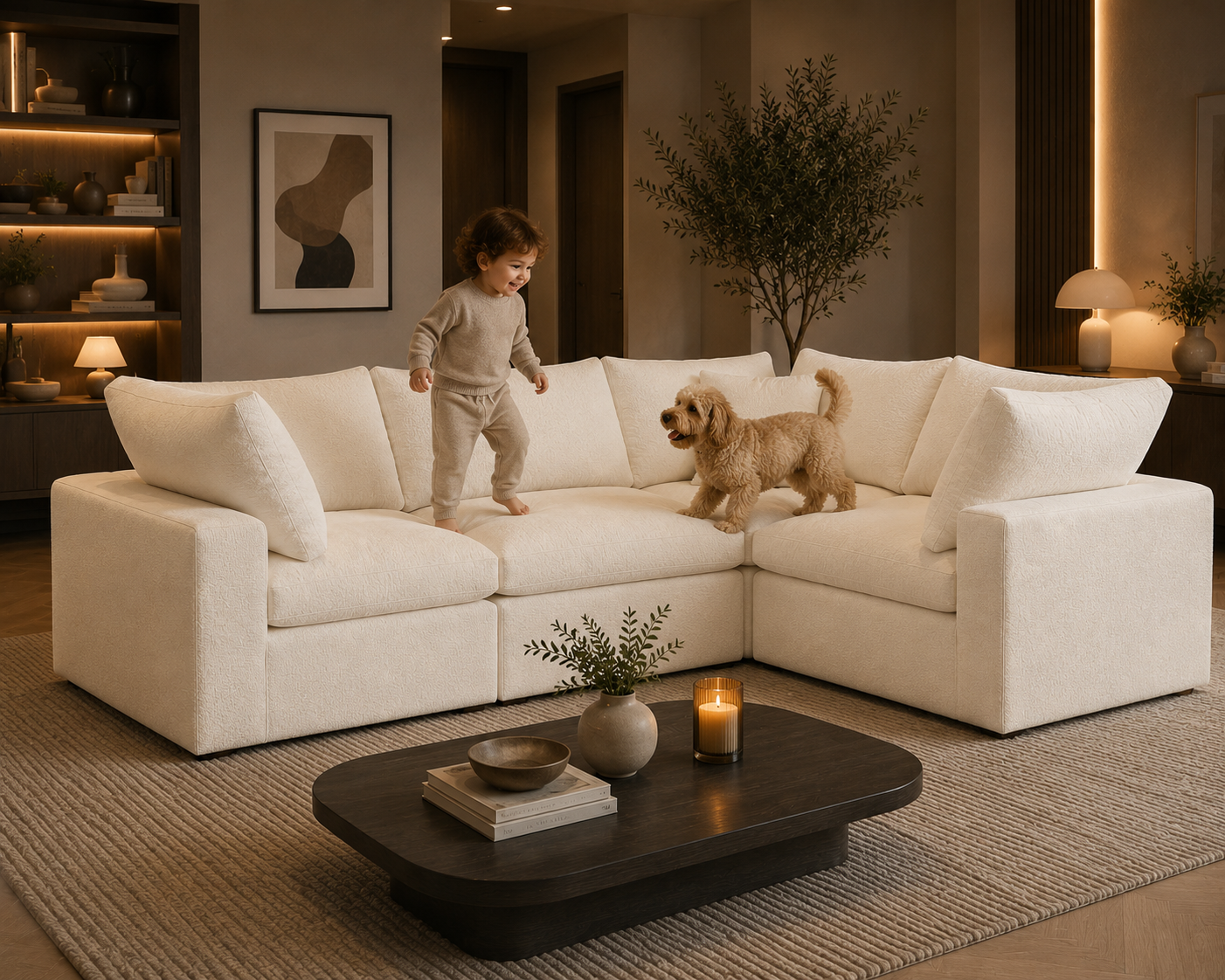 Lunara Cloud Closed End Corner Sofa