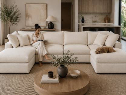 Lunara Cloud XL U Shape Sofa With Two Stools