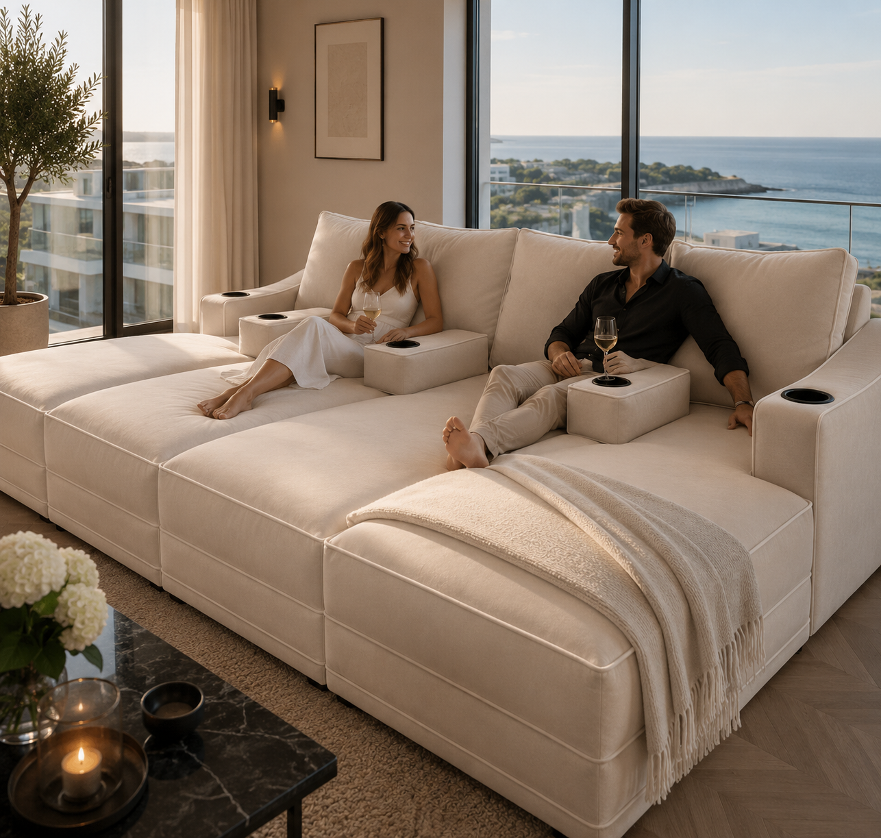 Nest Cinema Sofa With Piping
