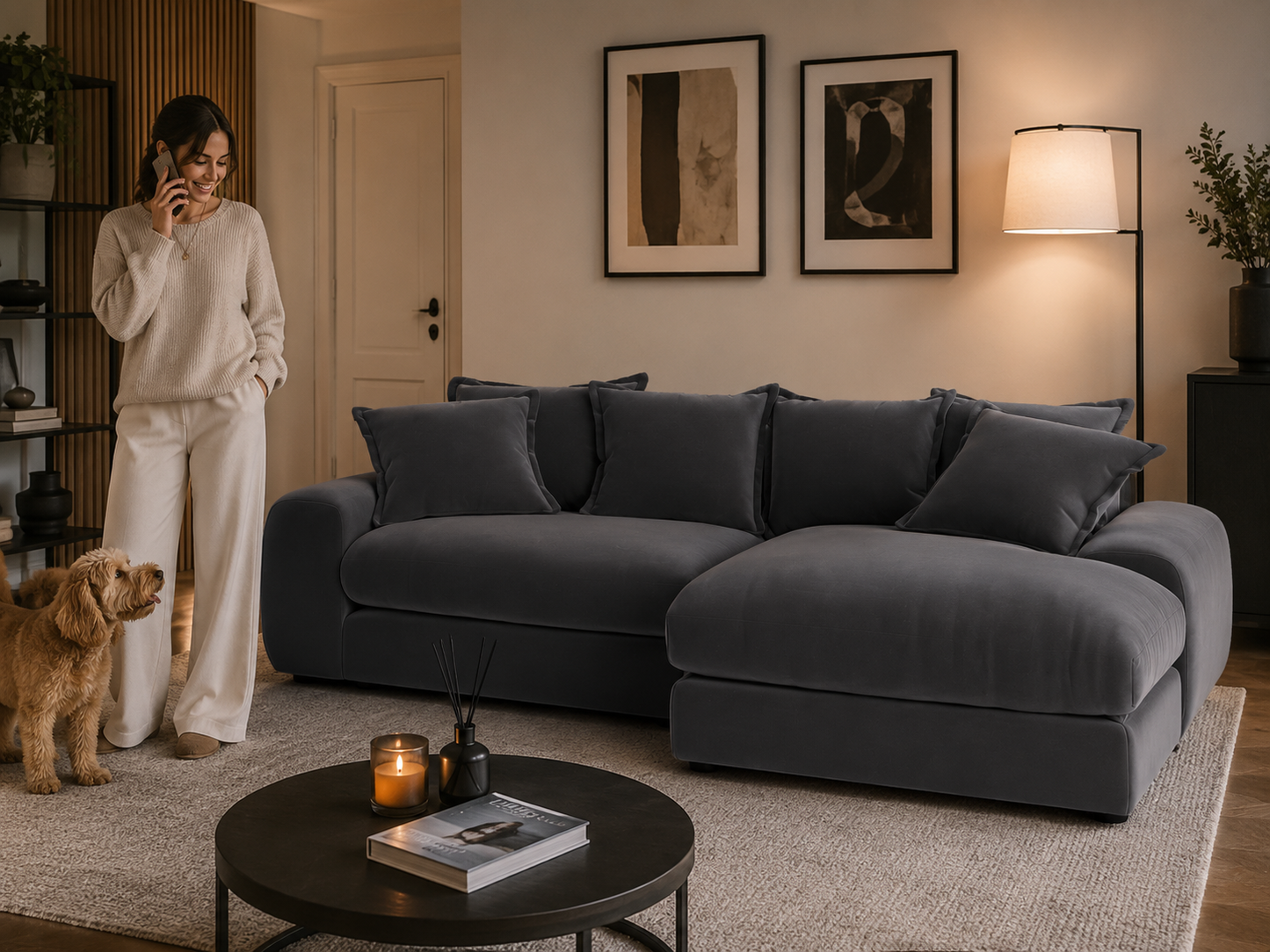 Milo Right Hand Chaise Modular Sofa