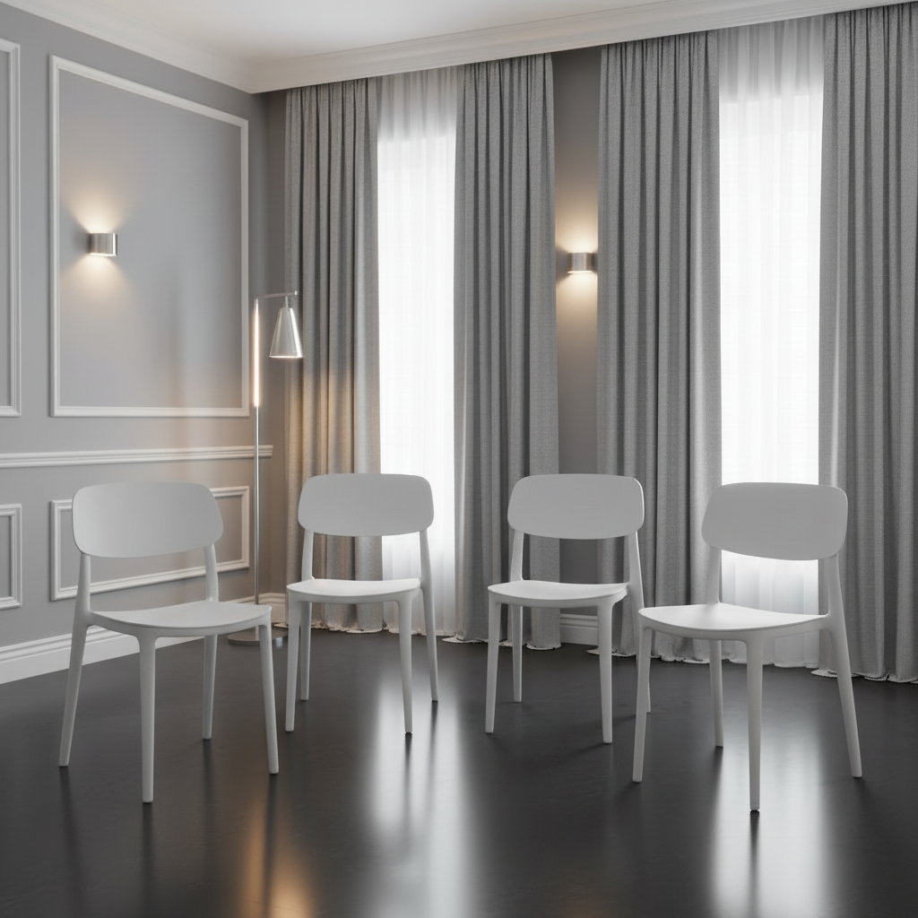 Jemima Plastic Chair White (4s) - luxury dining furniture