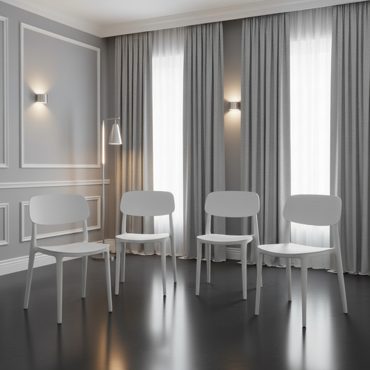 Jemima Plastic Chair White (4s) - luxury dining furniture