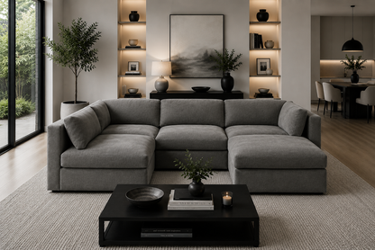 Belva Modular L-Shape With Storage Ottoman