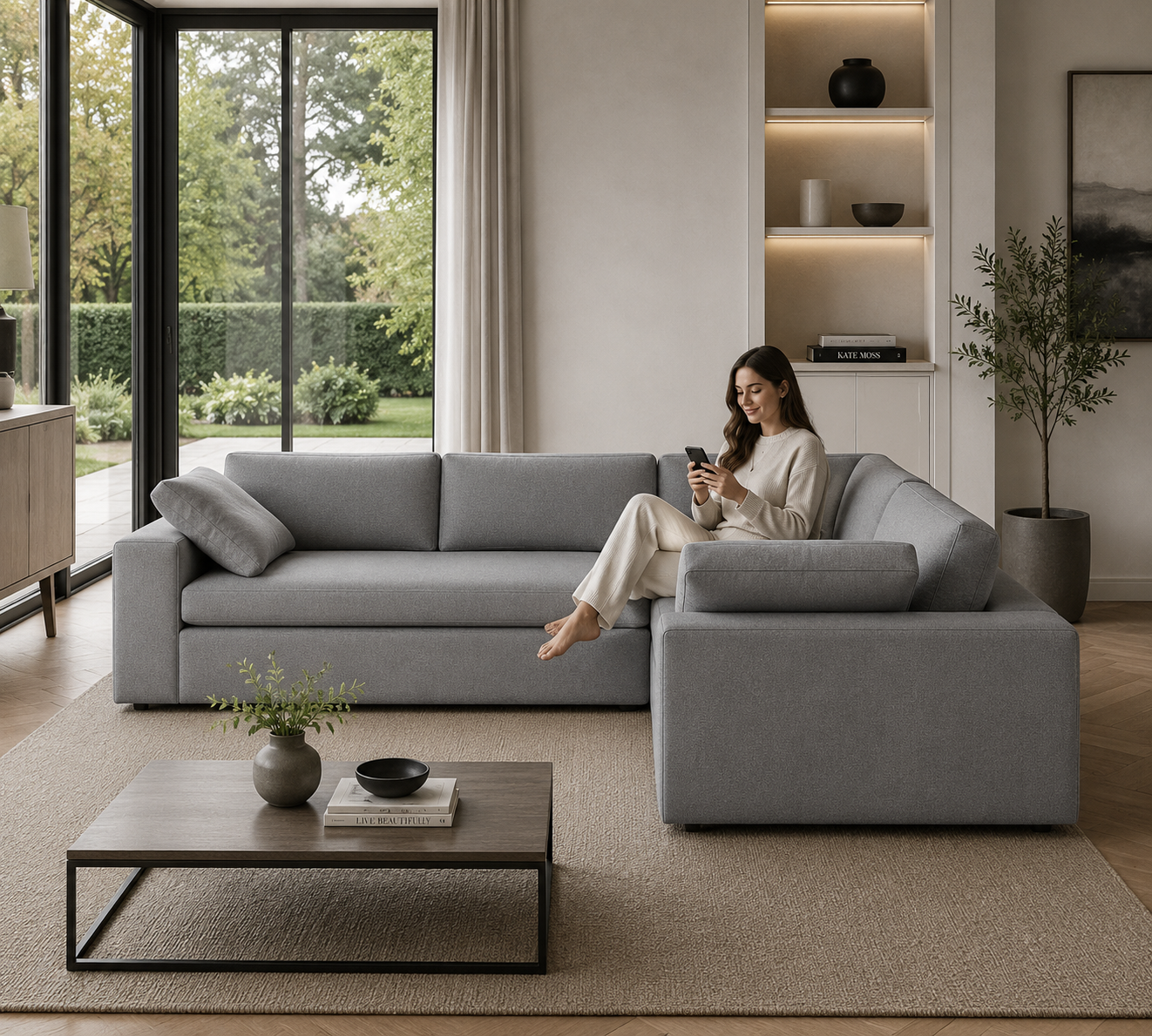 Velora Wide Arm 3-Piece L-Shaped Modular