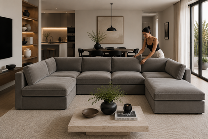 Belva U Shape Modular Sofa with Storage