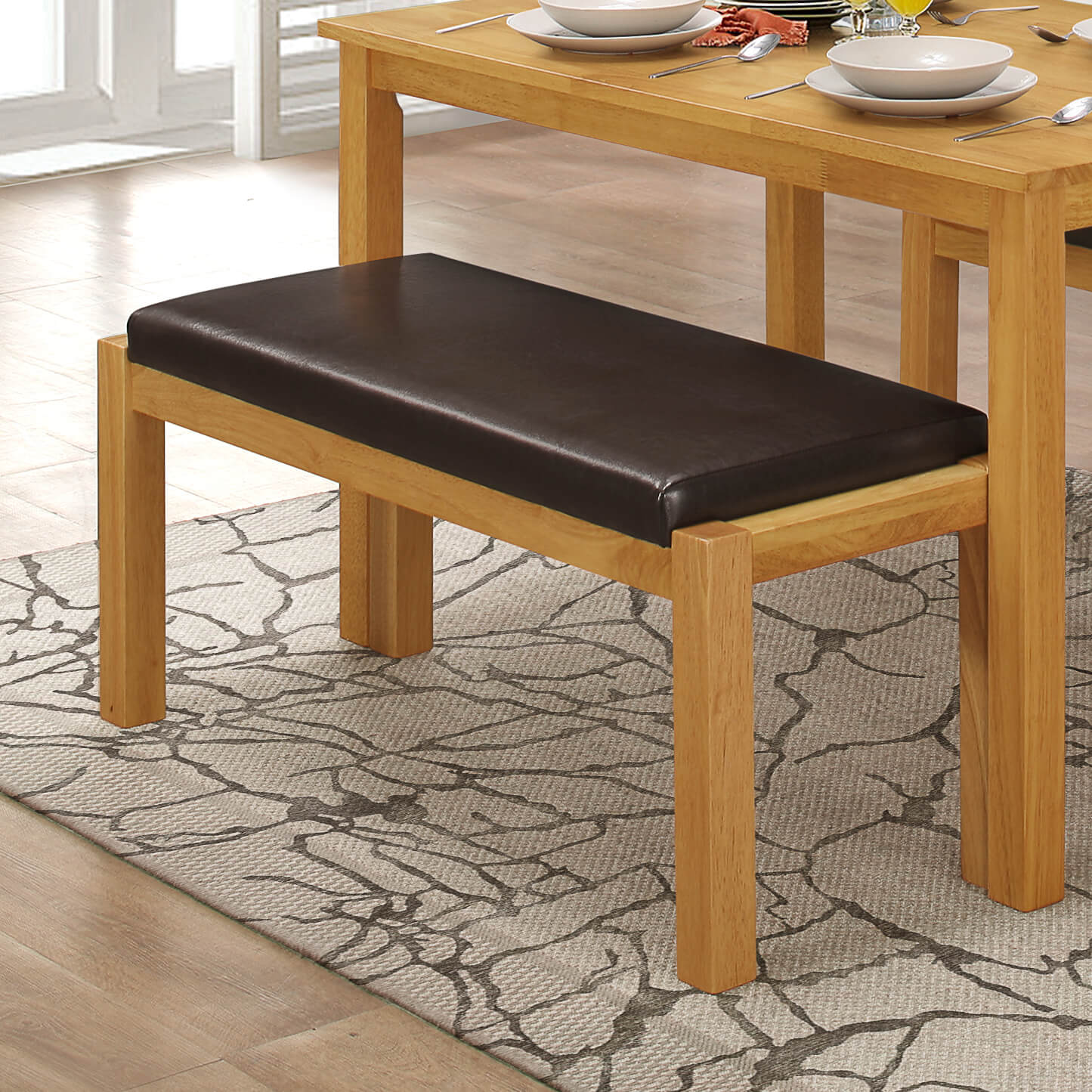 Hamra Bench Straight Natural Oak - luxury dining furniture