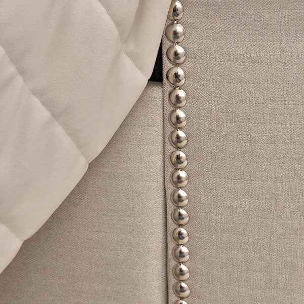 Belvoir Vanilla Luxury Curved Velvet Bed