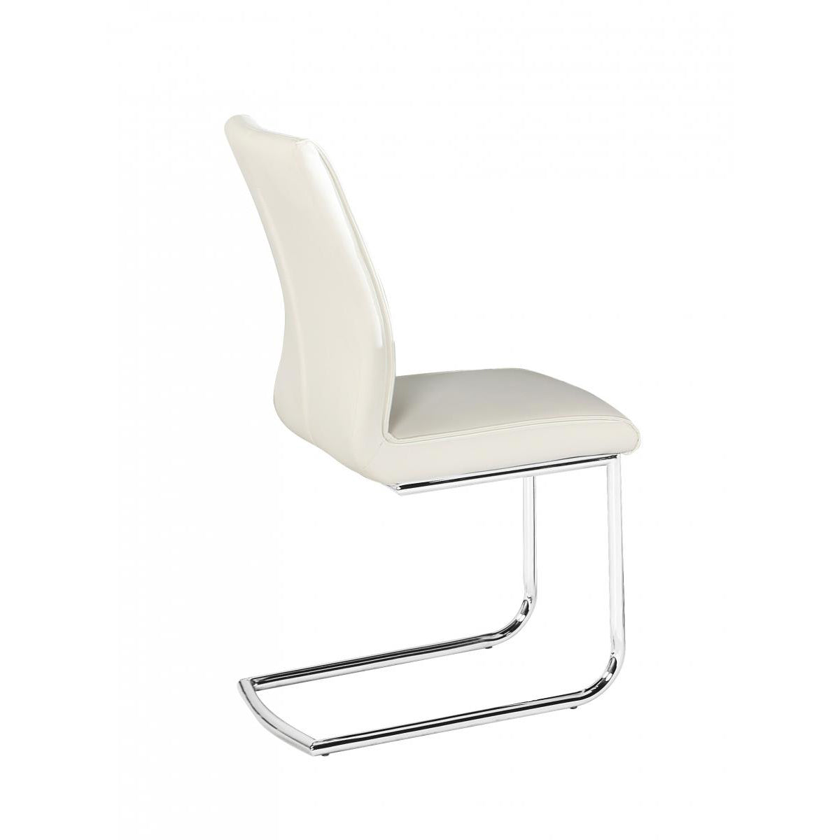 Honora Faux Leather Dining Chairs Chrome and White (2s) - luxury dining furniture