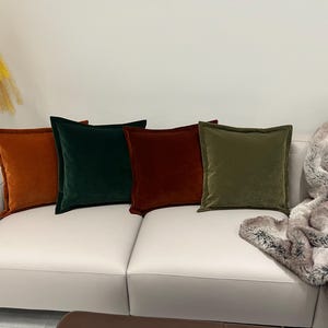 Verona Moss Green Plush Velvet Cushion 24x24 - additional styling image 3