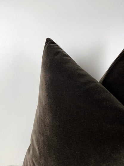 Verona Taupe Plush Velvet Cushion 22x22 - additional styling image 3