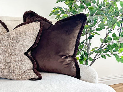 Aveline Oversized Ivory Velvet Cushion 24x24 - Cover Only