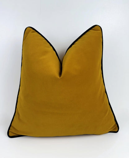 Siena Burnt Orange Flanged Velvet Cushion 24x24 - Duck Feather Filled
