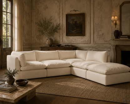 Arlo Feather 4-Piece Corner Sectional with Ottoman