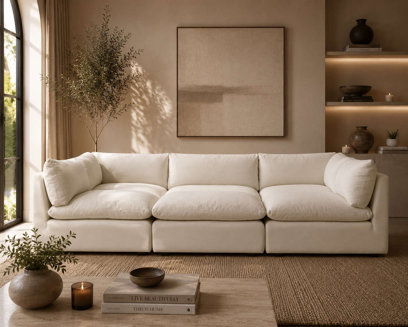 Arlo Feather6-Piece Pit Sectional Cinema Sofa