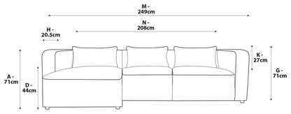 Vogue Modular Left Hand Corner Chaise Sofa