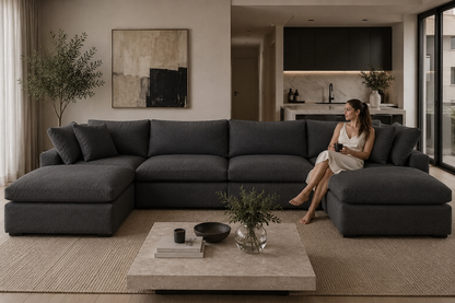 Lunara Cloud XL U Shape Sofa With Two Stools
