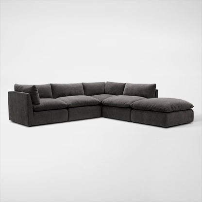 Arlo Feather 4-Piece Corner Sectional with Ottoman