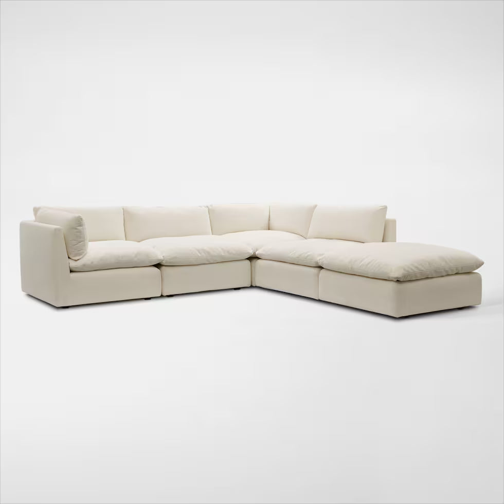 Arlo Feather 4-Piece Corner Sectional with Ottoman