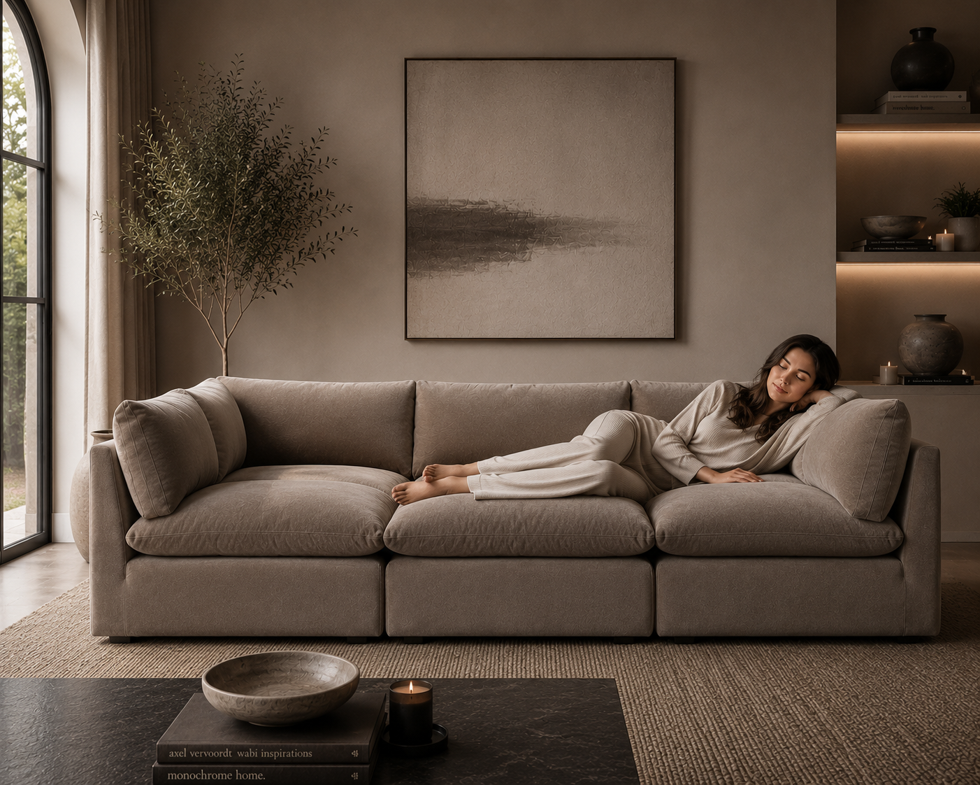 Arlo Feather6-Piece Pit Sectional Cinema Sofa