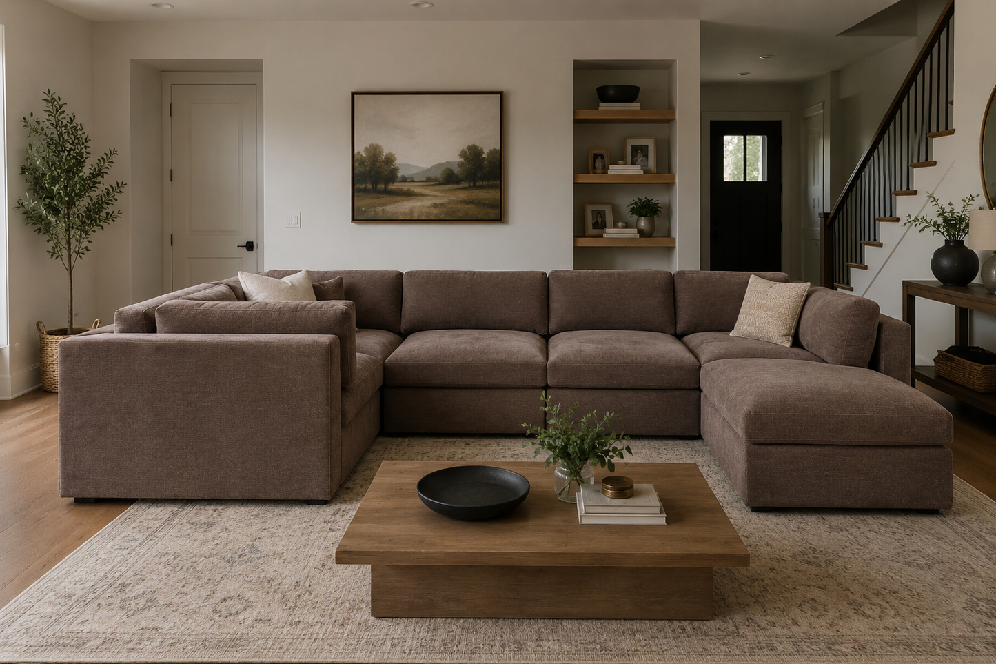 Belva Modular Grand Corner with Storage Ottoman Sofa
